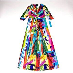 Beatrice von Tresckow Womens XL Lola Brush Stroke Maxi Dress NWT